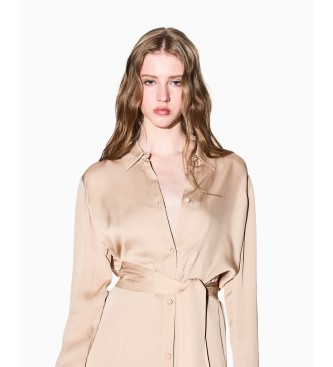 AIX Armani Exchange Dress with hidden buttons beige