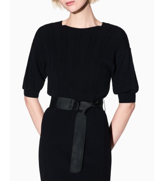 A|X Armani Exchange Ribbed dress with black belt