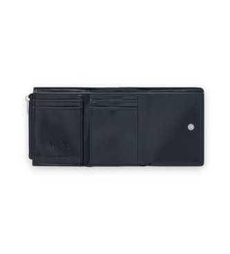 A|X Armani Exchange Mini denarnica z dvojno teksturo Črna