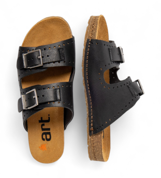 Art Sandalias de Piel 0127 Creta negro