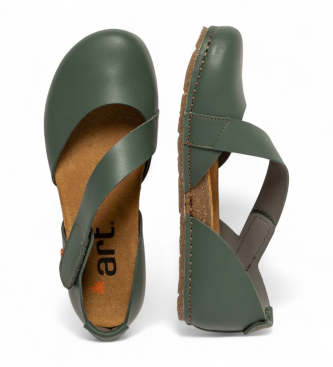 Art Leren sandalen 0384 groen Creta