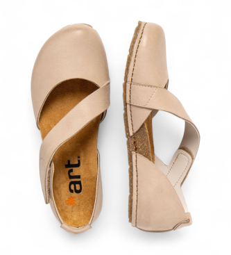 Art Skórzane sandały 0384 beżowe Crete