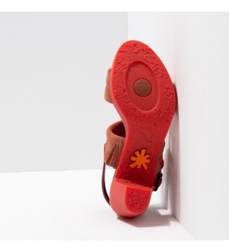 Art Nobuck-W Blush Ipanema sandálias de couro laranja -Altura: 6cm
