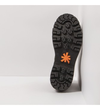 Art Ciemnozielone skórzane buty za kostkę