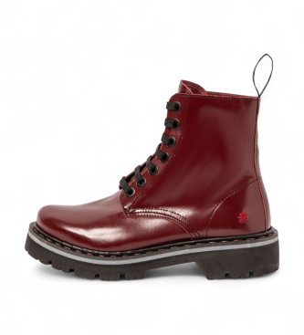 Art Skórzane buty za kostkę 1166 Marina burgundowe