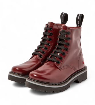 Art Skórzane buty za kostkę 1166 Marina burgundowe
