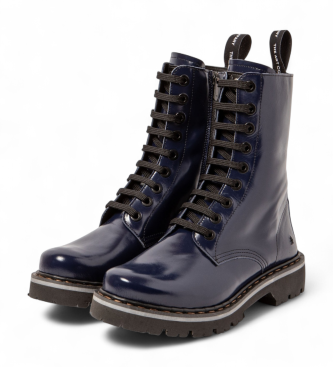 Art Skórzane buty za kostkę 1167 Navy