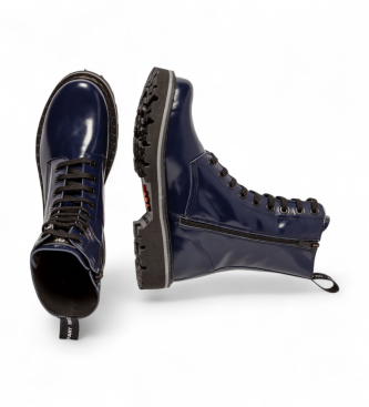 Art Skórzane buty za kostkę 1167 Navy
