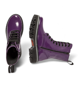 Art Bottines en cuir lilas 1167