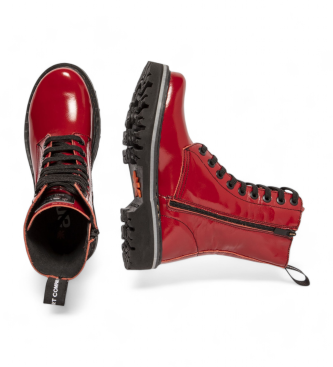 Art Botins em pele 1167 vermelho