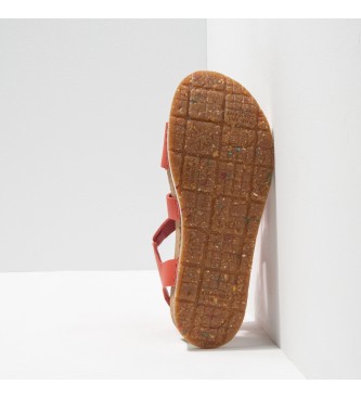 Art Sandálias de couro Cartago Grenadine Mykonos vermelho -Plataforma altura 4.5cm