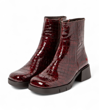 Art Botines de Piel 1284 Varsovia burdeos