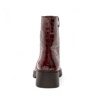 Art Botines de Piel 1284 Varsovia burdeos