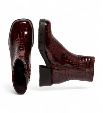 Art Botines de Piel 1284 Varsovia burdeos