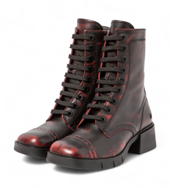 Art Botines de Piel 1287 Varsovia granate
