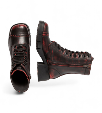 Art Botines de Piel 1287 Varsovia granate