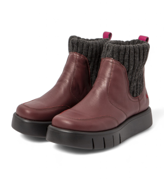 Art Botins em pele 1348 borgonha