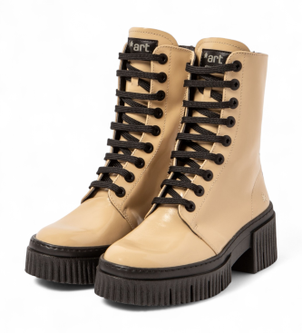 Art Leder-Stiefeletten 1375 York beige