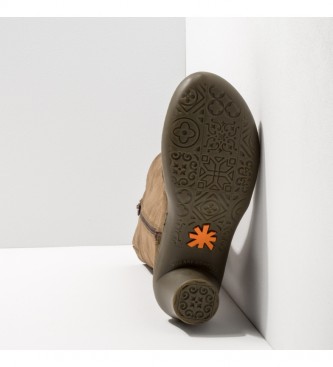 Art Stivali in pelle 1449 Alfama kaki -Altezza tacco 6,5 cm-
