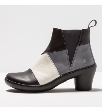 Art Leather ankle boots 1453 Alfama black, grey -Heel height 6,5 cm