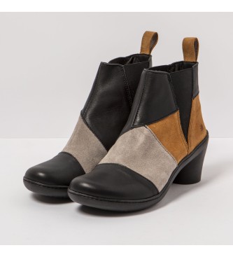 Art Multicoloured leather ankle boots -Heel height: 6,5cm