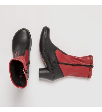 Art Skórzane buty za kostkę czerwone, czarne