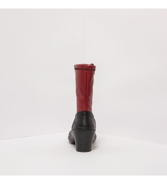 Art Skórzane buty za kostkę czerwone, czarne