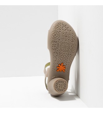Art Sandalias de piel Grass Waxed Sesame Alfama beige -Altura tacón: 7cm-