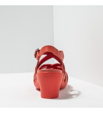 Art Sandalias de piel 1477 Alfama Rojo -Altura tacn 7cm-