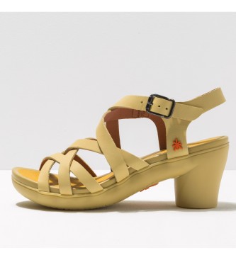 Art Leather sandals Cartago Wheat Alfama yellow -Height heel: 7cm