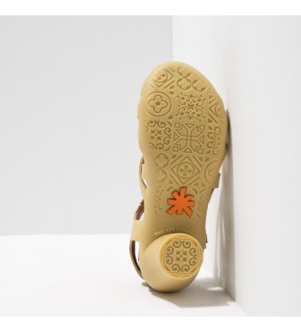 Art Sandlias de couro Cartago Trigo Alfama amarelo -Calcanhar de altura: 7cm