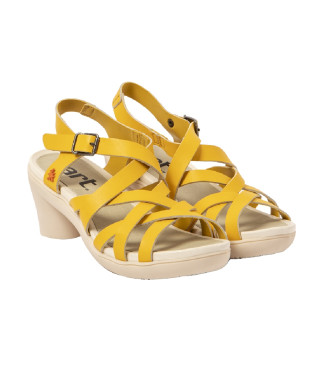 Art Leather Sandals 1477 Alfama yellow -Heel height 7cm