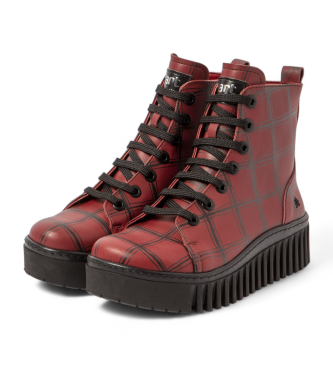 Art Botines de piel 1513F rojo