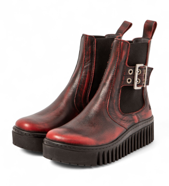 Art Bottines en cuir bordeaux Asport Scarlet