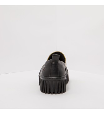 Art Zapatos de piel con plataforma 1530S Nappa Black-Cream/Brighton
