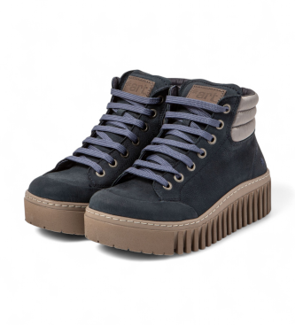 Art 1532 Stivaletti in pelle blu navy Brighton