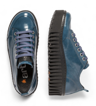 Art Blaue Leder-Turnschuhe