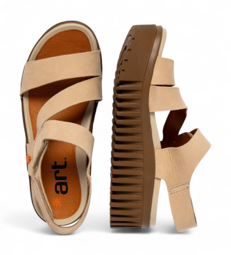 Art Skórzane sandały 1573 Brighton beżowe