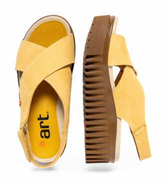 Art Skórzane sandały 1574 Brighton żółte