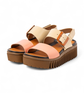 Art Skórzane sandały 1578 Brighton koralowe