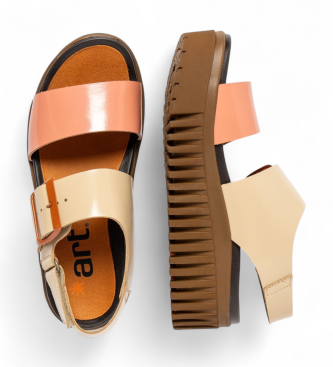 Art Skórzane sandały 1578 Brighton koralowe