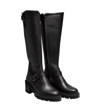 Art Leather boots 1703 Grass Waxed black -Heel height 6.5cm