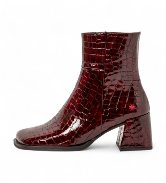 Art 1706 Verona burgunderrote Lederstiefeletten burgunderrot