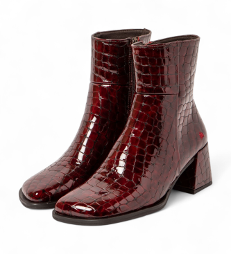 Art 1706 Verona burgunderrote Lederstiefeletten burgunderrot
