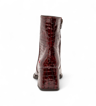 Art 1706 Verona burgunderrote Lederstiefeletten burgunderrot