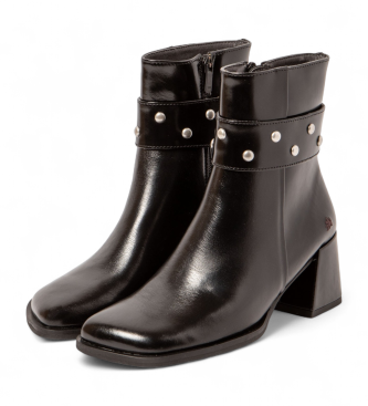 Art Bottines en cuir brillant noir