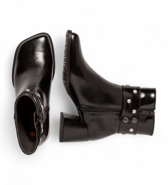 Art Bottines en cuir brillant noir