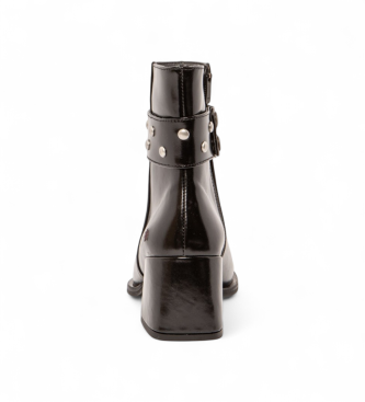Art Bottines en cuir brillant noir