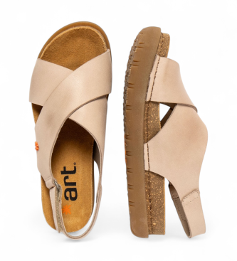 Art Skórzane sandały 1710S Rhodes beżowe