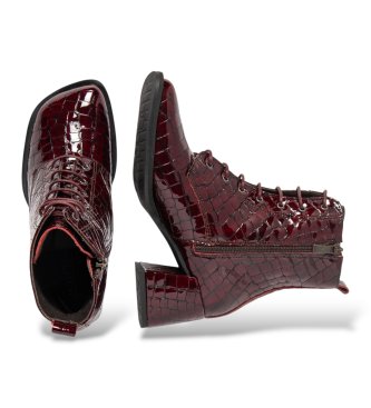 Art Lederstiefeletten 1738 Verona granatrot